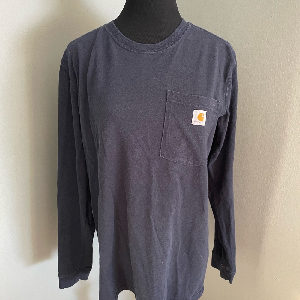 Carhartt Women's navy long-sleeve shirt